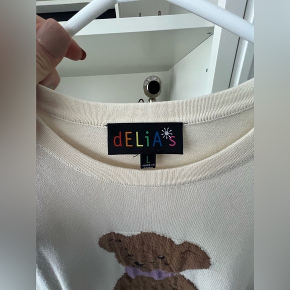 DOLLS KILL DELIA’S On Cloud Fine Oversized Intarsia Sweater Or Dress Size Large - Picture 15 of 16